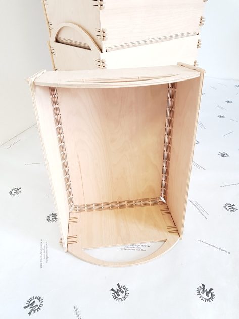 Klappbox Kiste Aufbewahrungsbox klappbar 40x30x15 cm aus Holz Buche