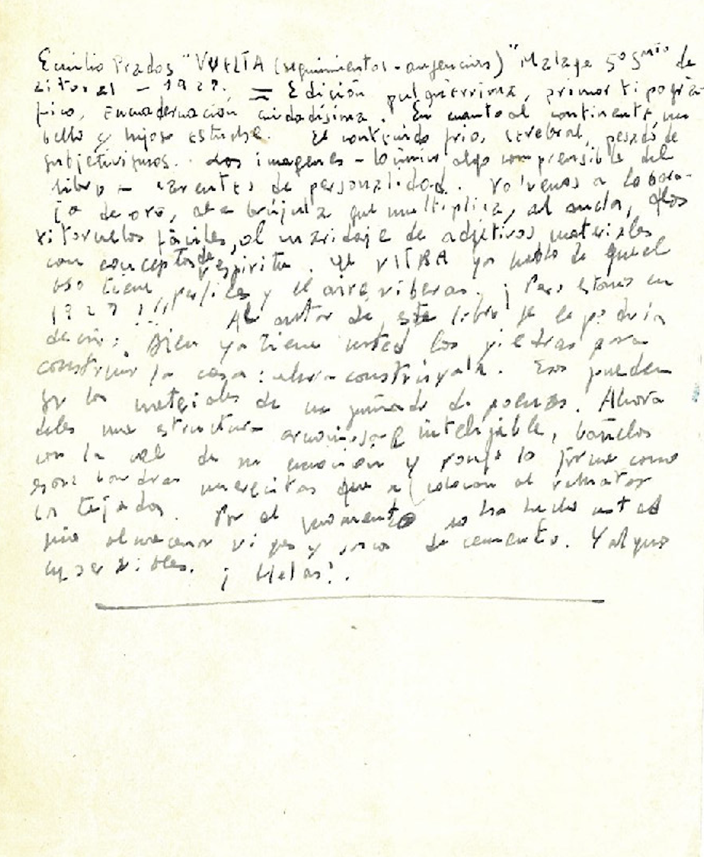 Emilio Prados Vuelta (1927) Alfredo Marqueríe