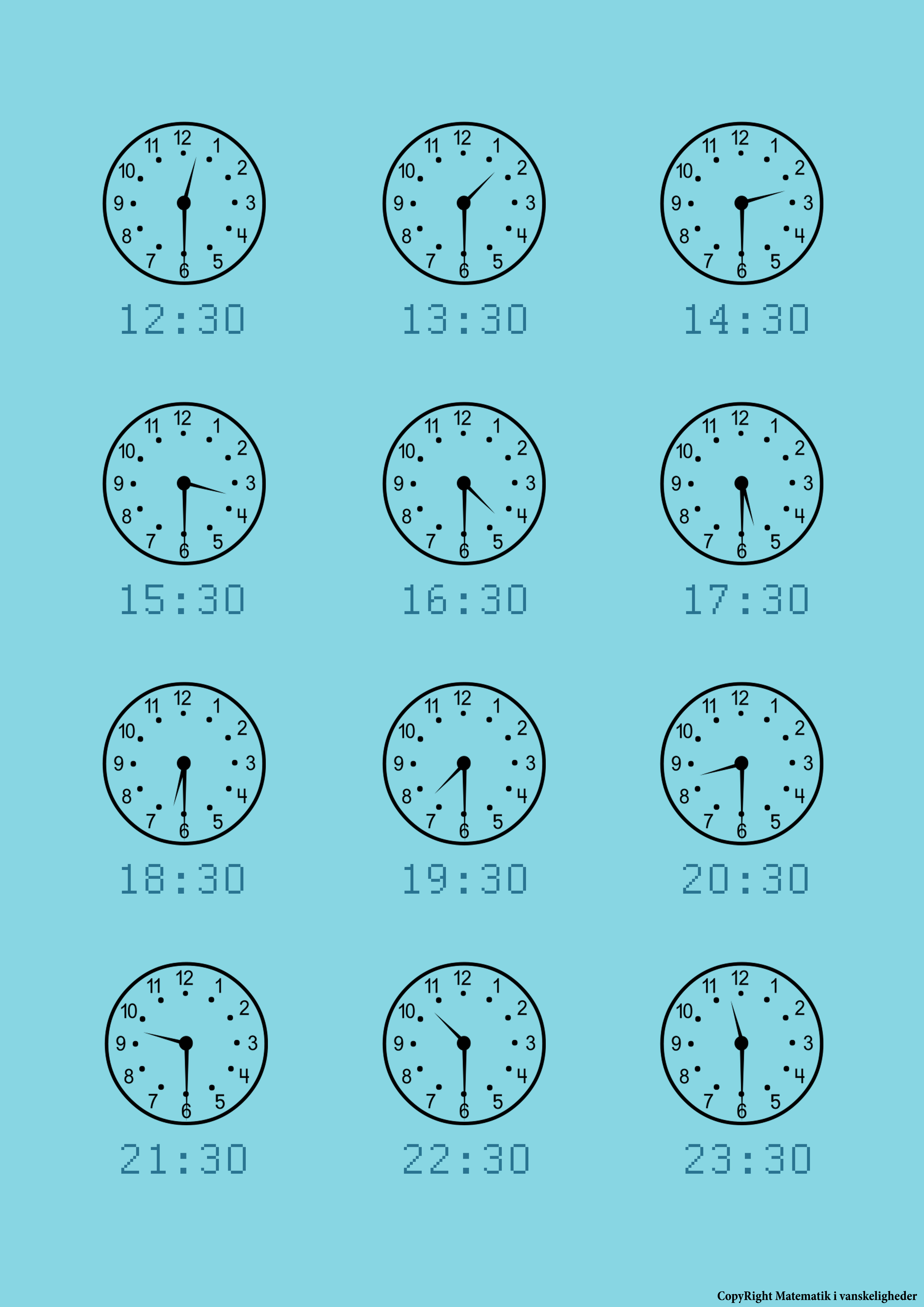 Klokken - Matematik i vanskeligheder , Uret, Lær klokken,  Matematikvanskelighed