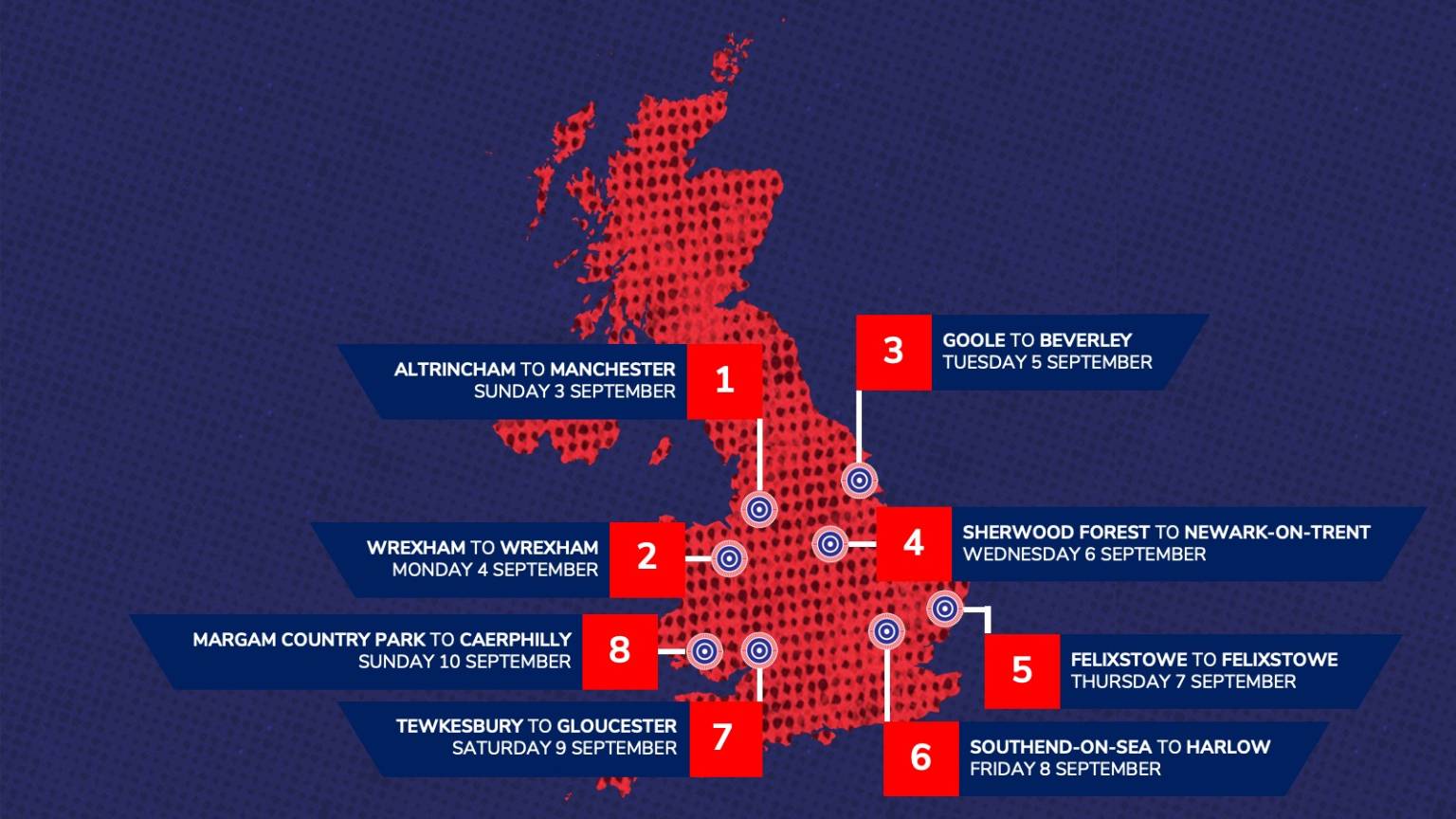 Tour of Britain Route Map 2023