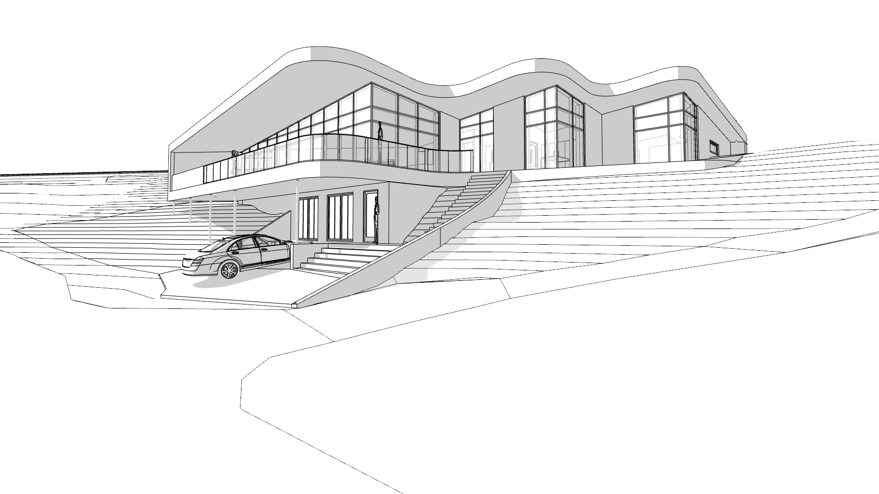 3D visualisering af facade mod fjorden