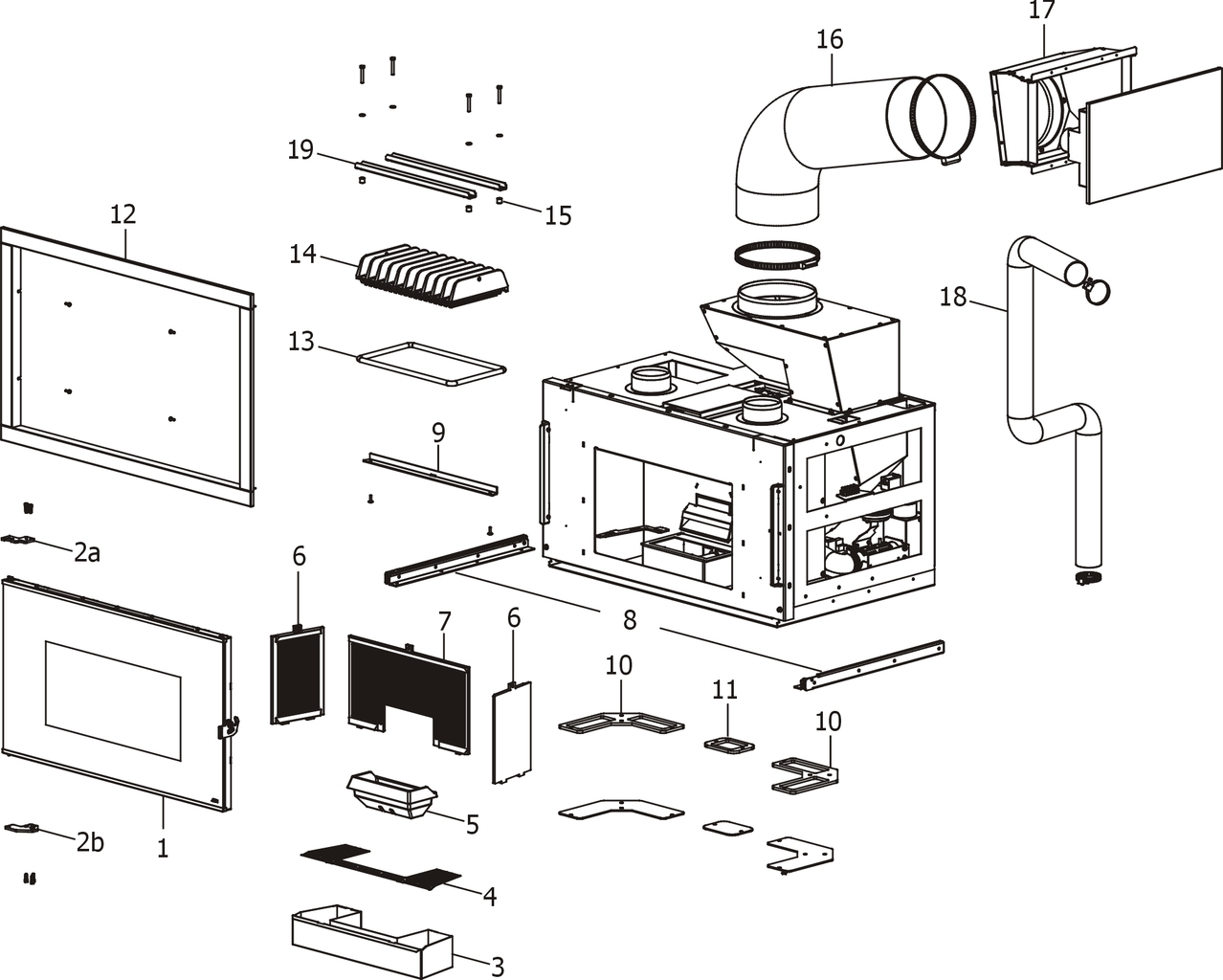 VIVO 90 PELLET COMFORT AIR – Bauteile Aussenkorpus