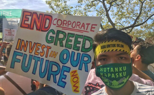 Hamid Arrum at a climate demonstration