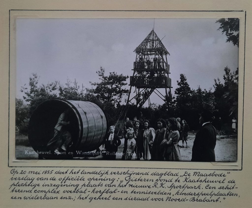 Kaatsheuvel, van Sport en Wandelpark, via de Schoen 49 tot Natuurpark Efteling - Rollende ton - Steenbergen Eduard, Kaatsheuvel 1890-1950 - Gianotten Printed Media - Tilburg - Pag. 302 boven