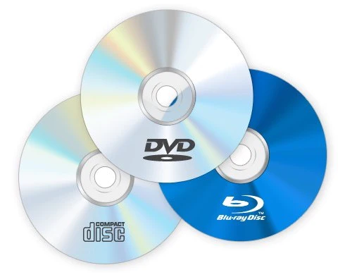 Disques optiques : CD-R/RW, DVD-R/RW, Blu-Ray