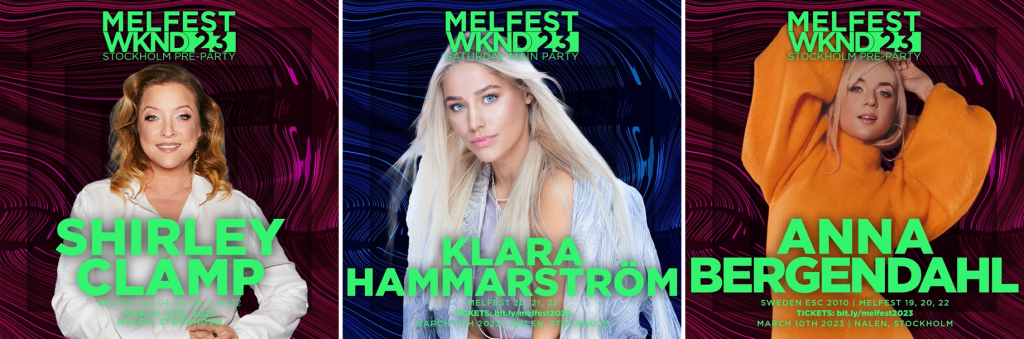 Shirley Clamp, Klara Hammarström and Anna Bergendahl redo för Melfest Weekend 2023