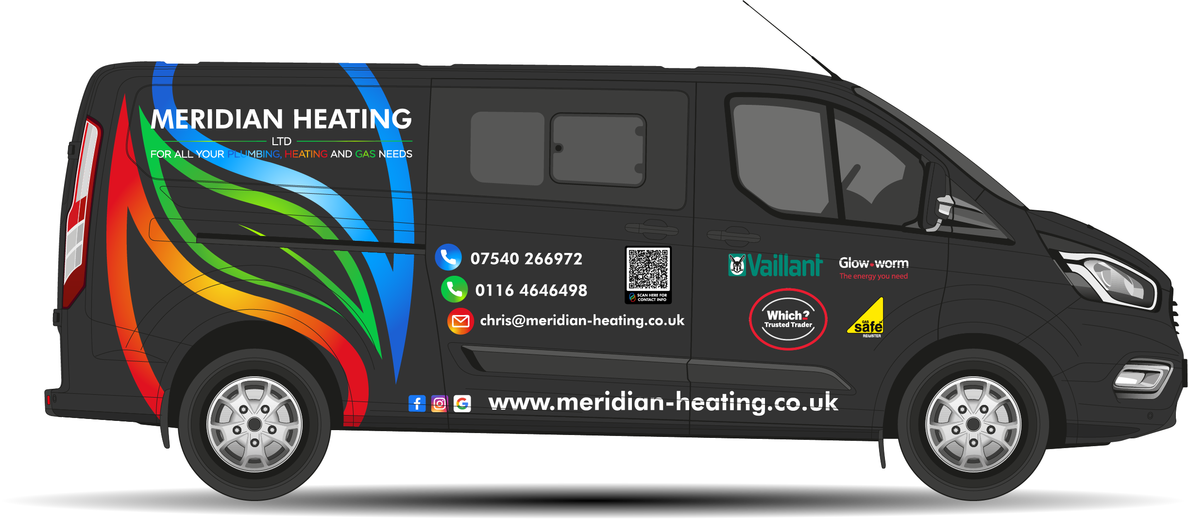 meridian heating in Leicester Wigston Oadby Countesthorpe Blaby van