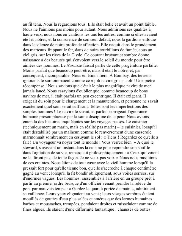Le nègre du « Narcisse » : Une histoire du gaillard d'avant - Joseph Conrad (The nigger of the "Narcissus" : A tale of the forecastle - Francais) - Image 2