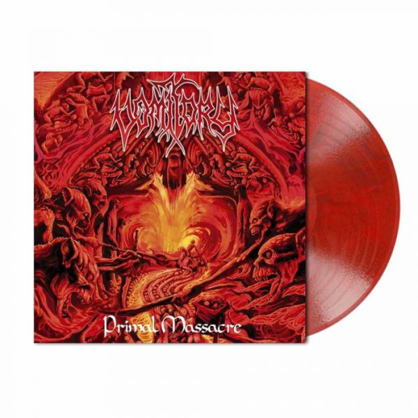Vomitory - Primal Massacre, red black marbled vinyl