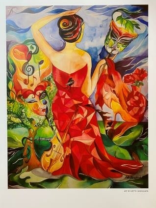 plakat 50 cm. flamencodanser af Mette Hansgaard
