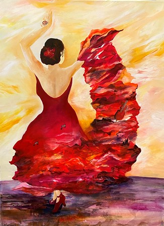 Plakat spansk flamencodanser maleri