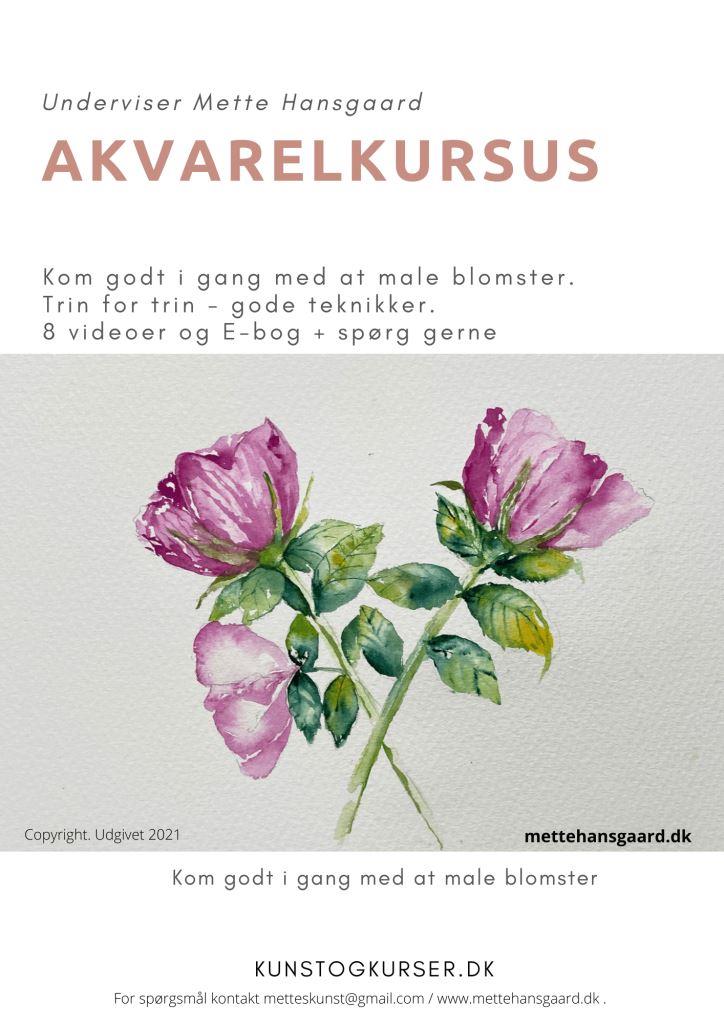 akvarelkursus som bog. Lær at male blomster