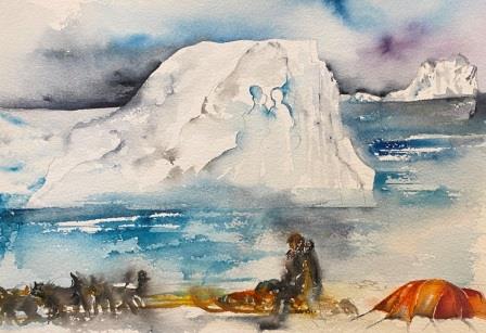 Akvarel-maleri-grønland-polarforsker