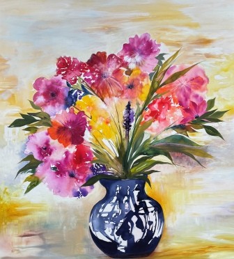 Maleri med blomster Blooming day