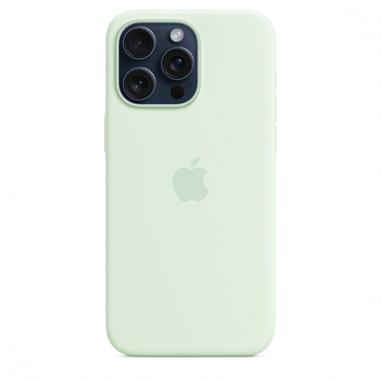 Apple iPhone 15 Pro Max silikonfodral med MagSafe, Ljus Mint