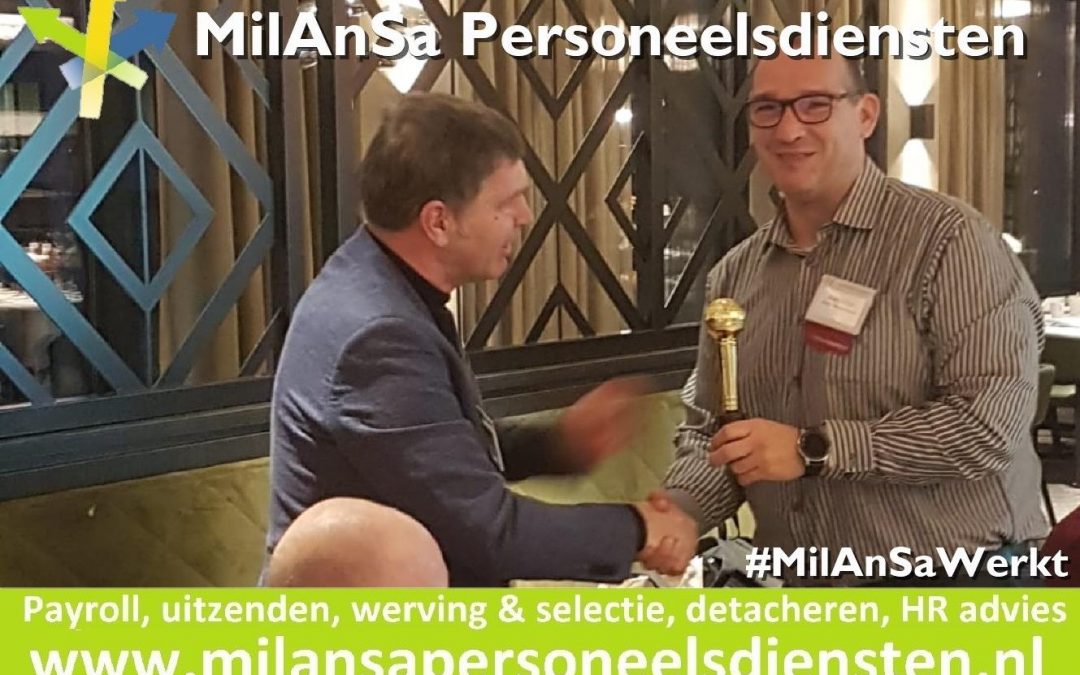 Gouden microfoon van BNI voor MilAnSa Personeelsdiensten