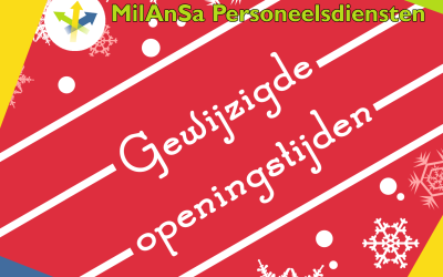 Gewijzigde openingstijden