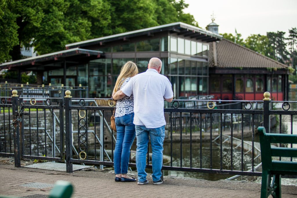 A couple looking out over the water