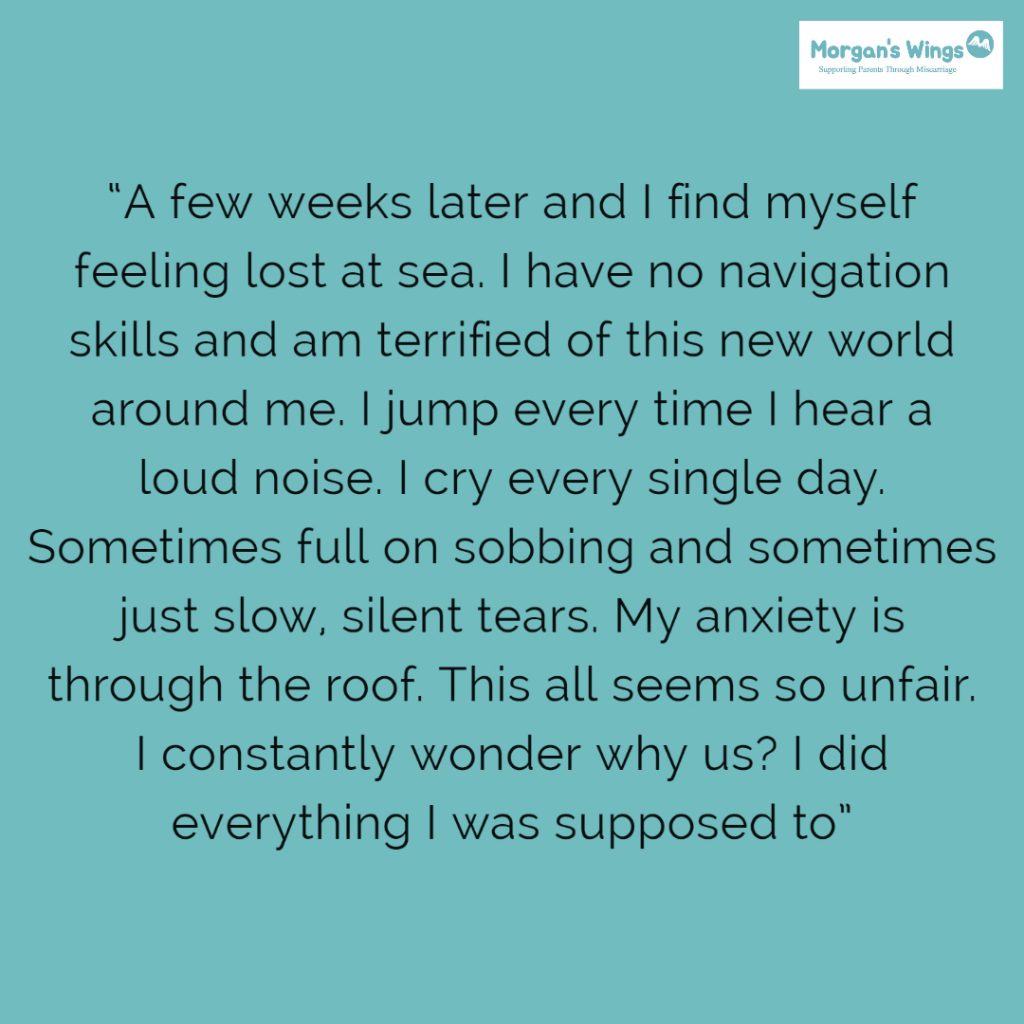 A quote about grief following a miscarriage