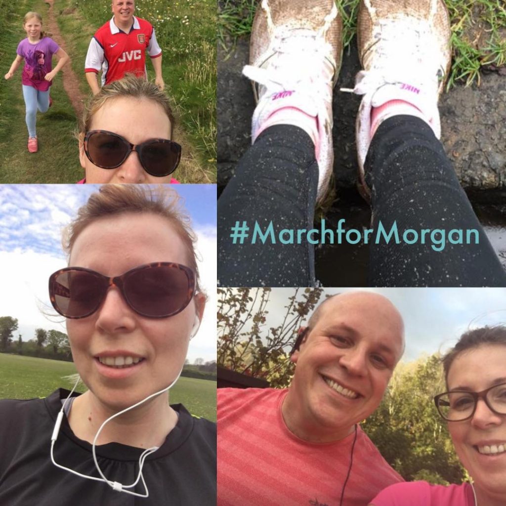 An image of runners for #MarchforMorgan to raise funds for Morgan's Wings