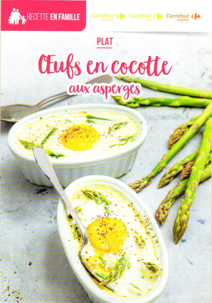 Plat / Œufs en cocotte aux asperges .