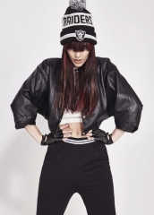 RAIDERS Model Stefanie Rondelez wears raider