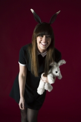 Eastershoot www.icgrand.com/happyeaster Model smiling with easterbunny