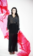 High Fashion Milano Model with black long skirt