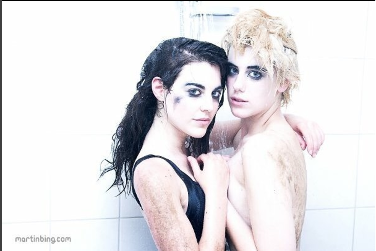 Models in shower