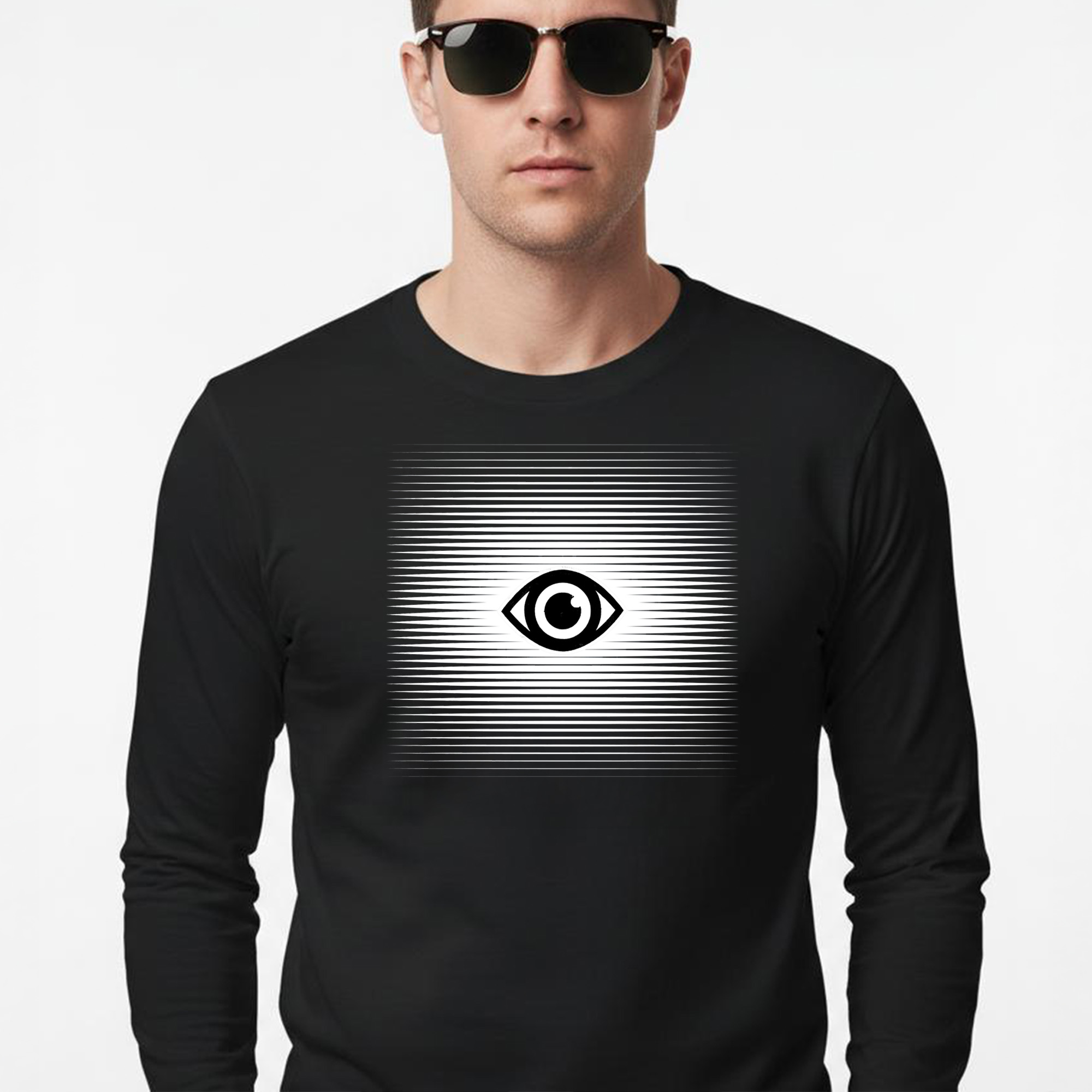 Eye Through Lines Long Sleeve Shirt - MonoQrom collection