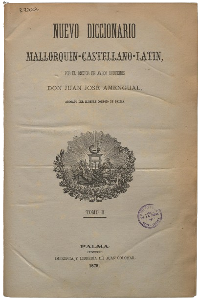 DICCIONARIO MALLORQUIN 1878