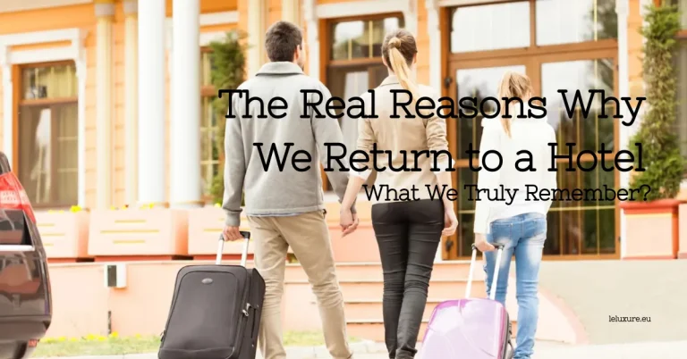 Family with rolling suitcases walking toward hotel entrance, illustrating reasons for returning to favorite hotels