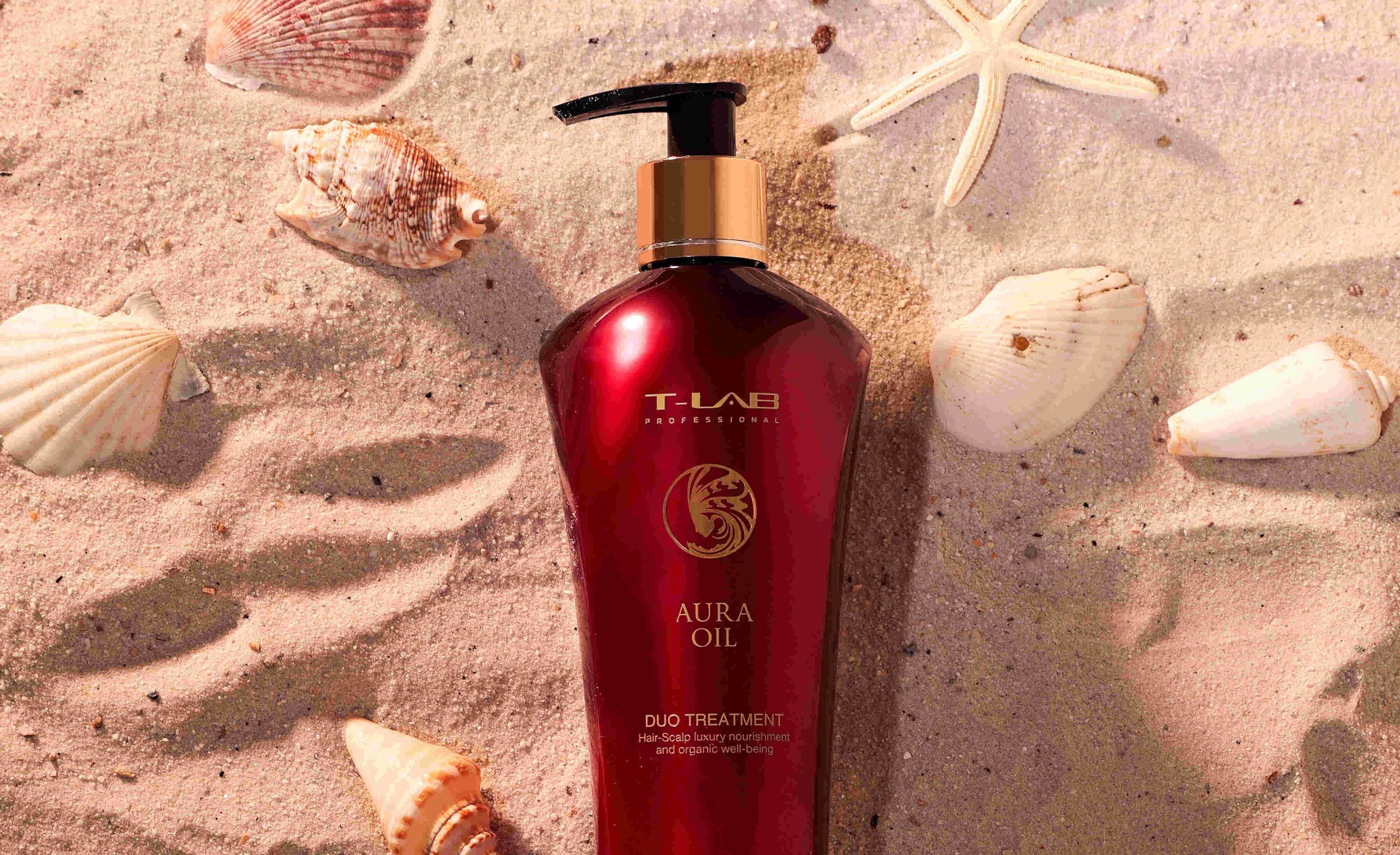 A shampoo laying on sand on the beach