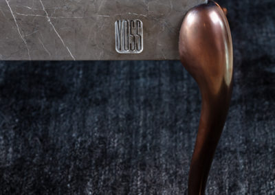 Flightdeck bronzed table legs. Design Morten Voss