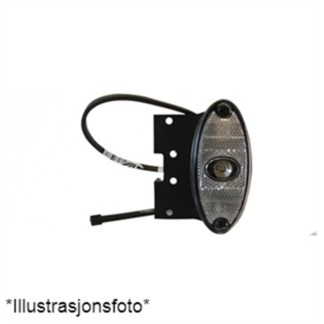 Tysse LUC-Led markeringslykt, hvit med gummiarm 12V