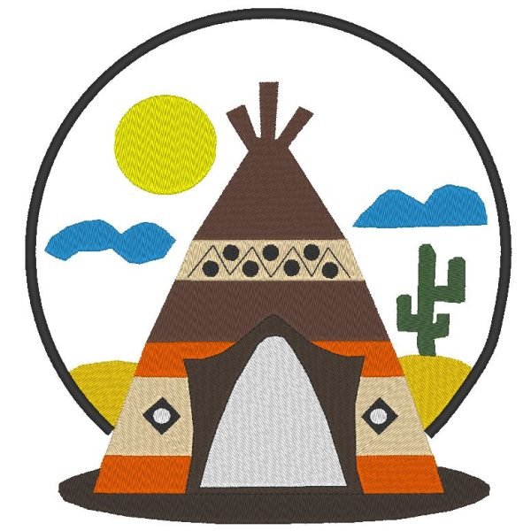 Tipi indien motif de broderie machine