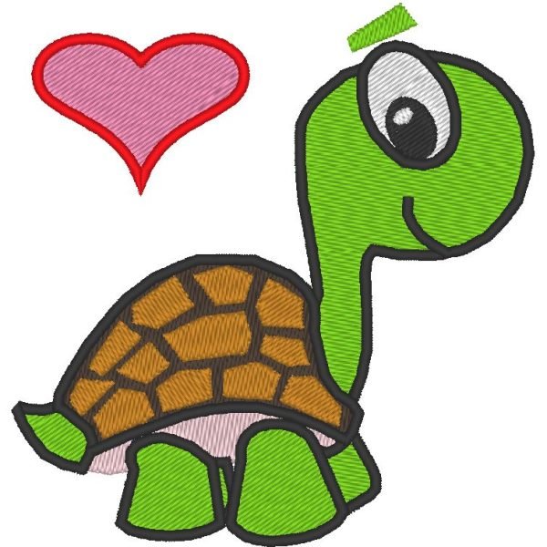 adorable petite tortue motif de broderie machine