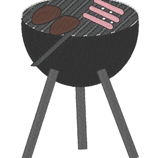 barbecue ou BBQ motif de broderie machine