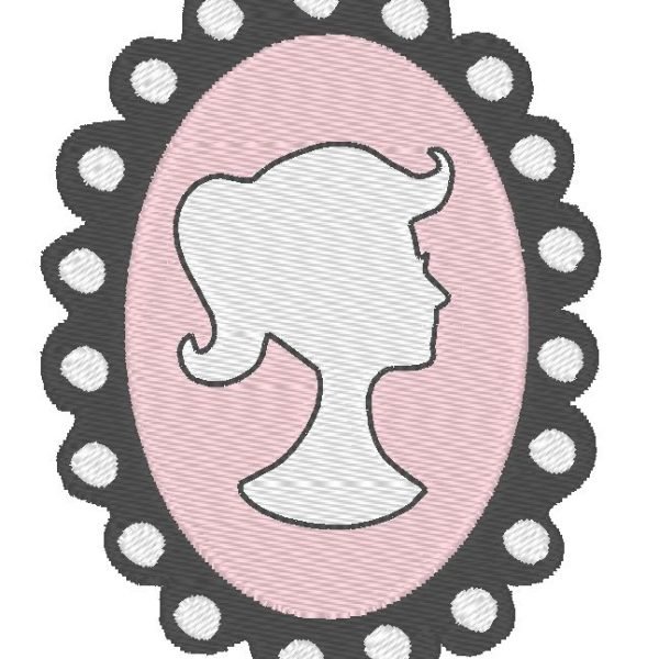 camée 2 motif de broderie machine