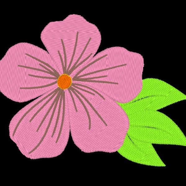 motif de broderie machine d'une fleur rose