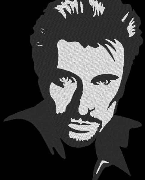 Johnny Hallyday 1 motif de broderie machine de stars françaises