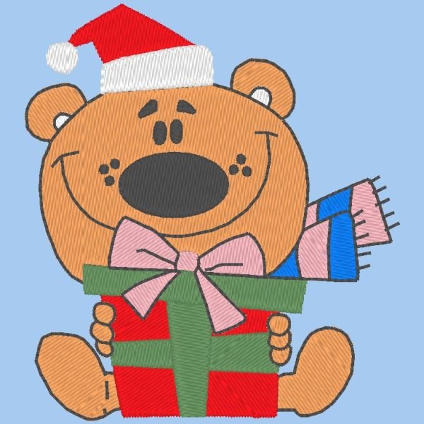 motif de broderie machine nounours de noël
