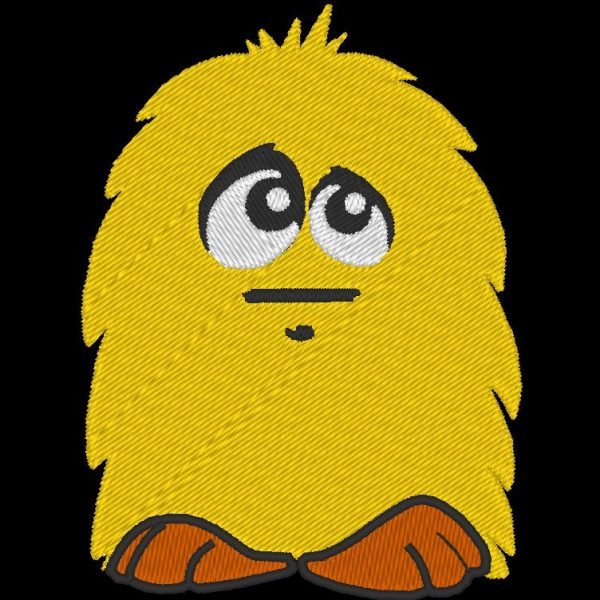 petit poilu jaune motif de broderie machine d'une adorable peluche jaune