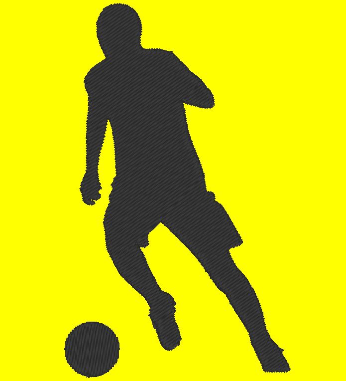silhouette de footballeur motif de broderie machine