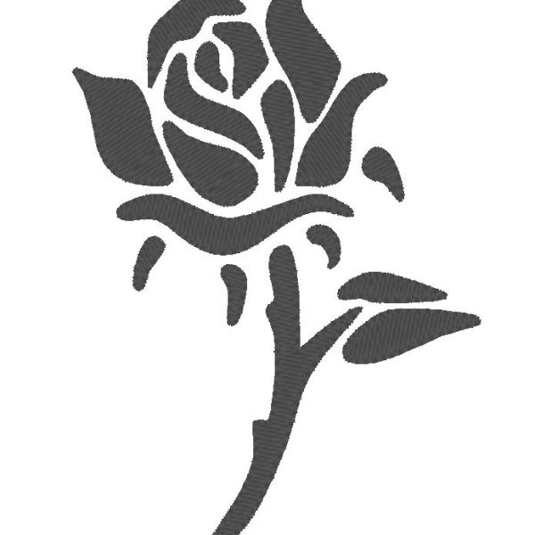 silhouette de rose motif de broderie machine
