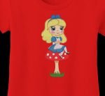 Alice sur son champignon motif de broderie machine