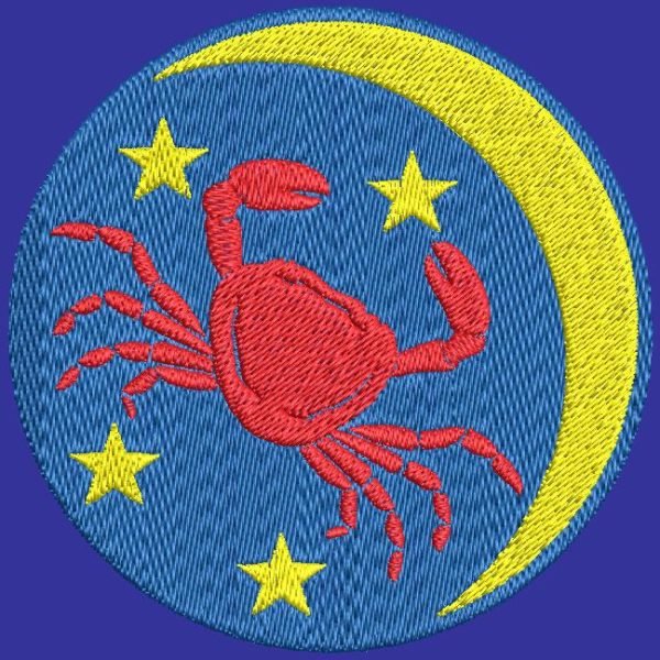 cancer signe du zodiaque motif de broderie machine
