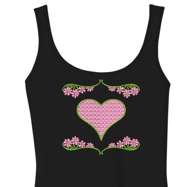 cœurs et fleurs Motif de broderie machine cadre 10 x 10 / 20 x 20 Formats des fichiers PES,CSD,EXP,HUS,SHV,VIP,XXX,DST,PCS,JEF,VP3,SEW,EMB… Téléchargement immédiat