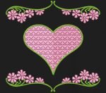 cœurs et fleurs Motif de broderie machine cadre 10 x 10 / 20 x 20 Formats des fichiers PES,CSD,EXP,HUS,SHV,VIP,XXX,DST,PCS,JEF,VP3,SEW,EMB… Téléchargement immédiat
