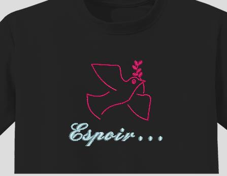 colombe de l’espoir et de la paix Motif de broderie machine gratuit cadre 10 x 10/ 20 x 20 Formats des fichiers PES,CSD,EXP,HUS,SHV,VIP,XXX,DST,PCS,JEF,VP3,SEW,EMB… Téléchargement immédiat